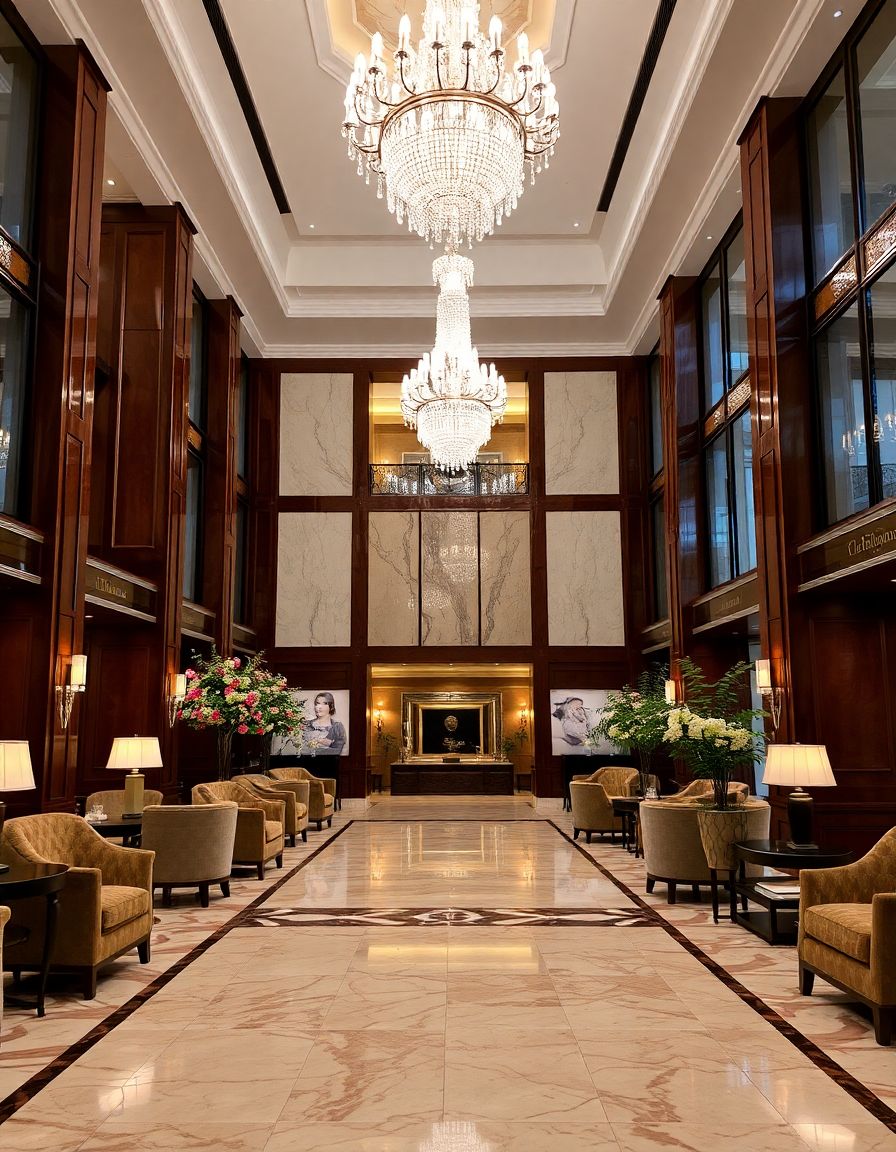 Elegant hotel lobby